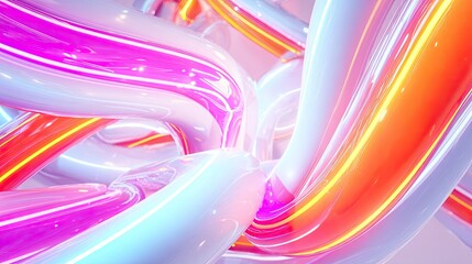 Abstract Colorful Glowing Lines Design