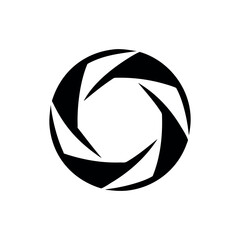 Abstract camera shutter logo elegant minimal photo concept Vector illustration