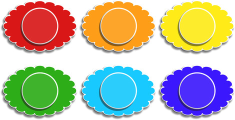 sechs farbige Fl&auml;chen in 3d