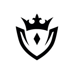 Obraz premium Abstract crown and shield logo elegant royal crest branding Vector illustration