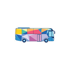Colorful Geometric Bus Illustration
