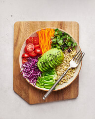 A varied, tasty, and beautiful breakfast, a healthy eating concept.