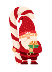 santa claus with gift box