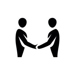 Abstract partnership logo two shaking hands cooperation Vector illustration