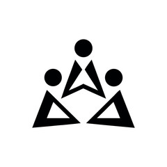 Abstract three people forming triangle unity concept Vector illustration