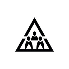 Abstract three people inside triangle modern community Vector illustration