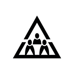 Abstract three people inside triangle unity teamwork Vector illustration