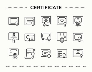 Certification vector icon set. Check icon set. Includes symbols for certificate, mark, product, check, quality, quality control, inspect and more.