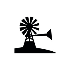 Abstract windmill logo old fashioned renewable energy Vector illustration
