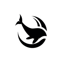 Abstract whale logo ocean inspired modern design Vector illustration