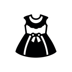 Adorable toddler party dress with pearl decoration Vector illustration