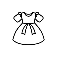 Baby dress with puff sleeves floral lace cute outfit Vector illustration