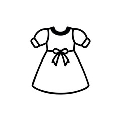 Baby dress with puff sleeves floral lace charming style Vector illustration