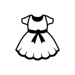 Baby frock with ribbon bow and floral pattern fashion Vector illustration