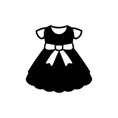 Baby girl dress with elegant layered skirt design Vector illustration