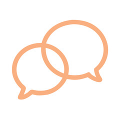 Minimal modern speech bubble icon, pastel orange color