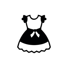 Baby girl dress with elegant layered classic fashion Vector illustration