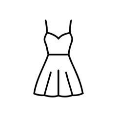 Casual summer dress with slim straps relaxed beachwear Vector illustration