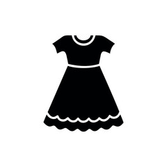 Charming childrens dress with ornate lace elegant design Vector illustration