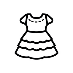 Charming childrens party dress with floral lace design Vector illustration