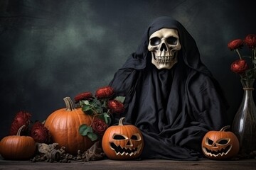 Festive halloween background with joyful themes and spooky elements for celebratory vibes