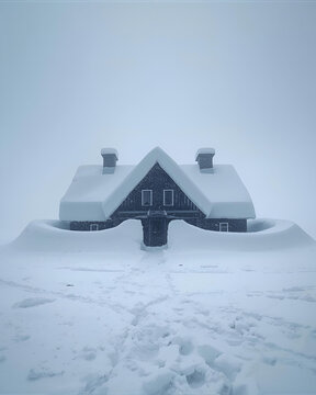 snow house, winter landscape, frozen scenery, snowy cottage, ice home, frosty weather, cold season, snow covered roof, winter wonderland, frozen nature, icy landscape, white snow, holiday season, fros