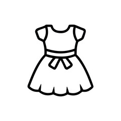 Cute toddler frock with big waist bow and sweet classic style Vector illustration