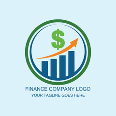 Financial Growth Logo Design with Dollar Symbol and Rising Chart