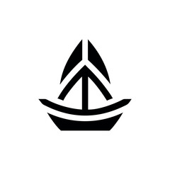 Minimalist boat logo modern clean sailing concept Vector illustration