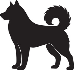 Silhouette of siberian husky dog standing profile view for pet lovers and breed enthusiasts © Muhammad Foysal