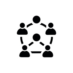 Minimalist connected dots people logo unity network design Vector illustration