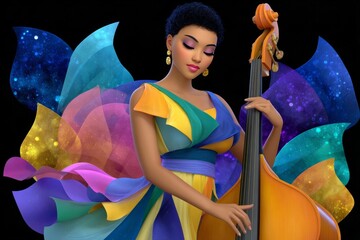 Strings in sweeping motion. Generative AI