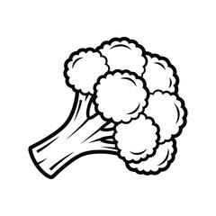Animated illustration of a broccoli floret, perfect for healthy eating, vegan recipes, or educational materials on vegetables