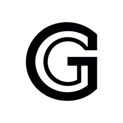 Minimalist letter G monogram logo bold modern concept Vector illustration