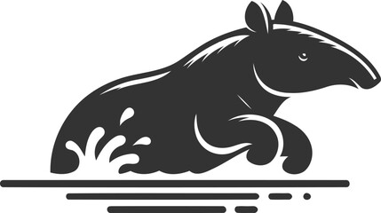 Tapir animal vector black silhouette illustration