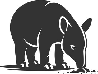Tapir animal vector black silhouette illustration