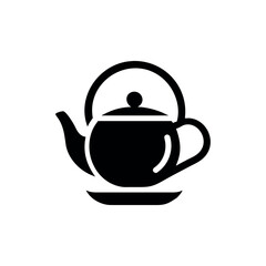Minimalist teapot logo cozy tea shop elegant branding Vector illustration