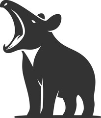 Tapir animal vector black silhouette illustration