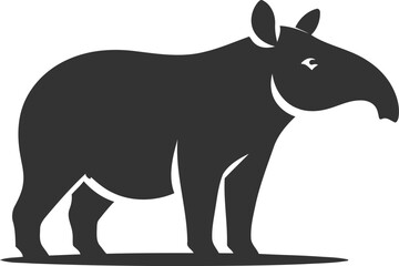 Tapir animal vector black silhouette illustration