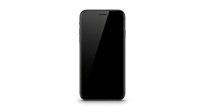 Black smartphone isolated on white background is a mobile phone with advanced computing capabilities and connectivity, typically featuring a touchscreen interface and various apps