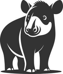 Tapir animal vector black silhouette illustration