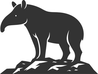 Tapir animal vector black silhouette illustration