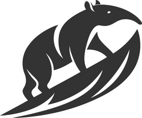 Tapir animal vector black silhouette illustration