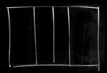 Hand draw blank volleyball court, strategic game plan on chalkboard, design element