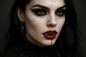 Fototapeta premium : Vampire woman with artistic makeup
