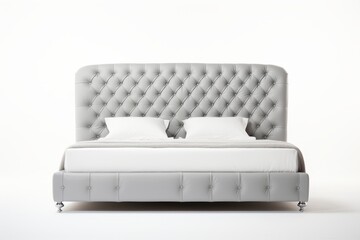 Obraz premium Elegant classic bed design displayed in a clean white background for modern interiors