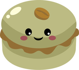 Fototapeta premium Expresso Macaroon with Chocolate Filling Vector