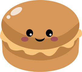 Tiramisu Macaroon with Cream Filling Vector