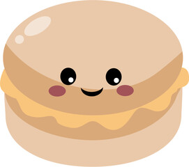 Coffee Macaroon with Coffee Filling Vector