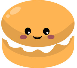 Fototapeta premium Orange Macaroon with Cream Filling Vector